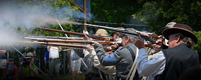 791-0211 Confederates Warrenton Rifles fire at Union, Civil War Skirmish at Fairfax 150yr